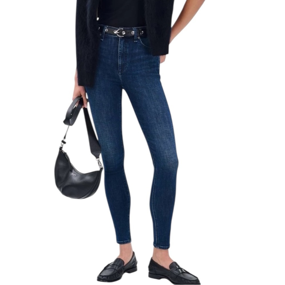 Rag & Bone Nina High Rise Skinny Jeans Marine Blue Womens Size 28 Designer Denim